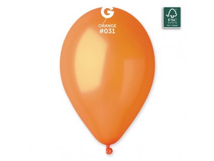 Latexový metalický balónek 26cm, 031 oranžový