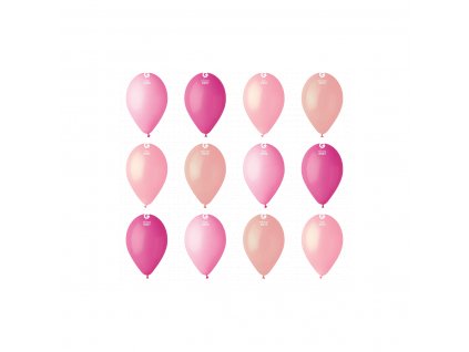 Balónky latexové 26cm, růžové odstíny, 12ks