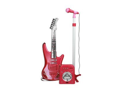 2940116 hudobna hracka detska gitara s mikrofonom cervena reig