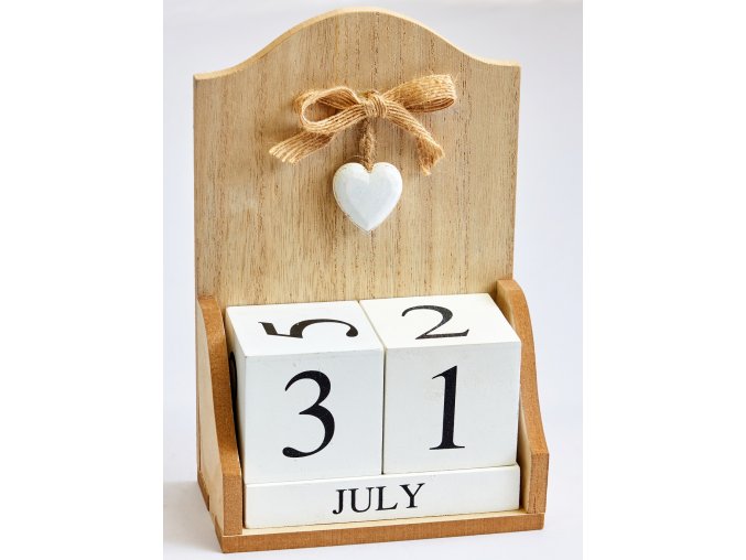 dřevěný kalendář
