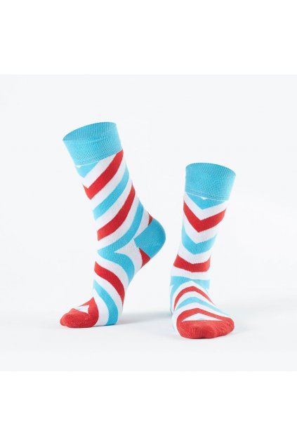 Dámské klasické ponožky s tříbarevnými pruhy