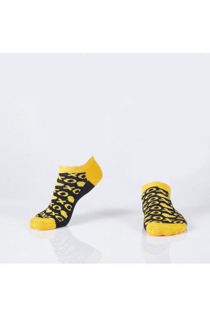 Dámské krátké černo žluté ponožky Fasardi