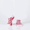 Dámské krátké červené ponožky s geometrickými vzory