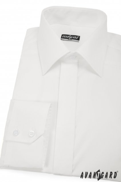 Pánská košile SLIM s krytou légou smetanová 162 - 224