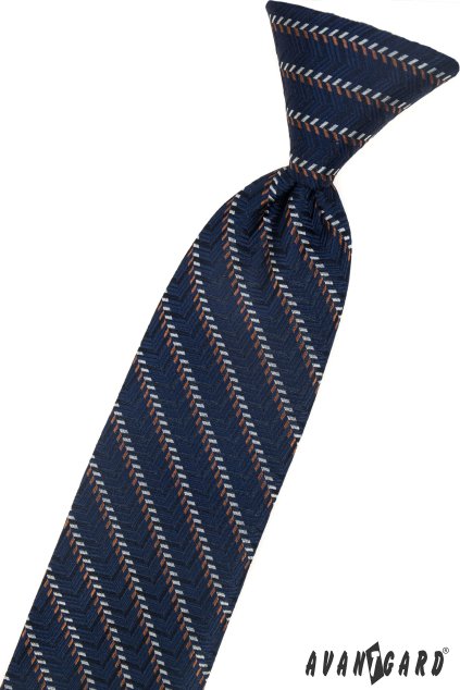 Chlapecká kravata modrá/hnědá 548-22221