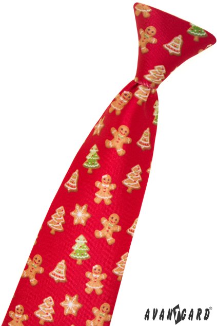Chlapecká kravata červená/perníček 558-19101