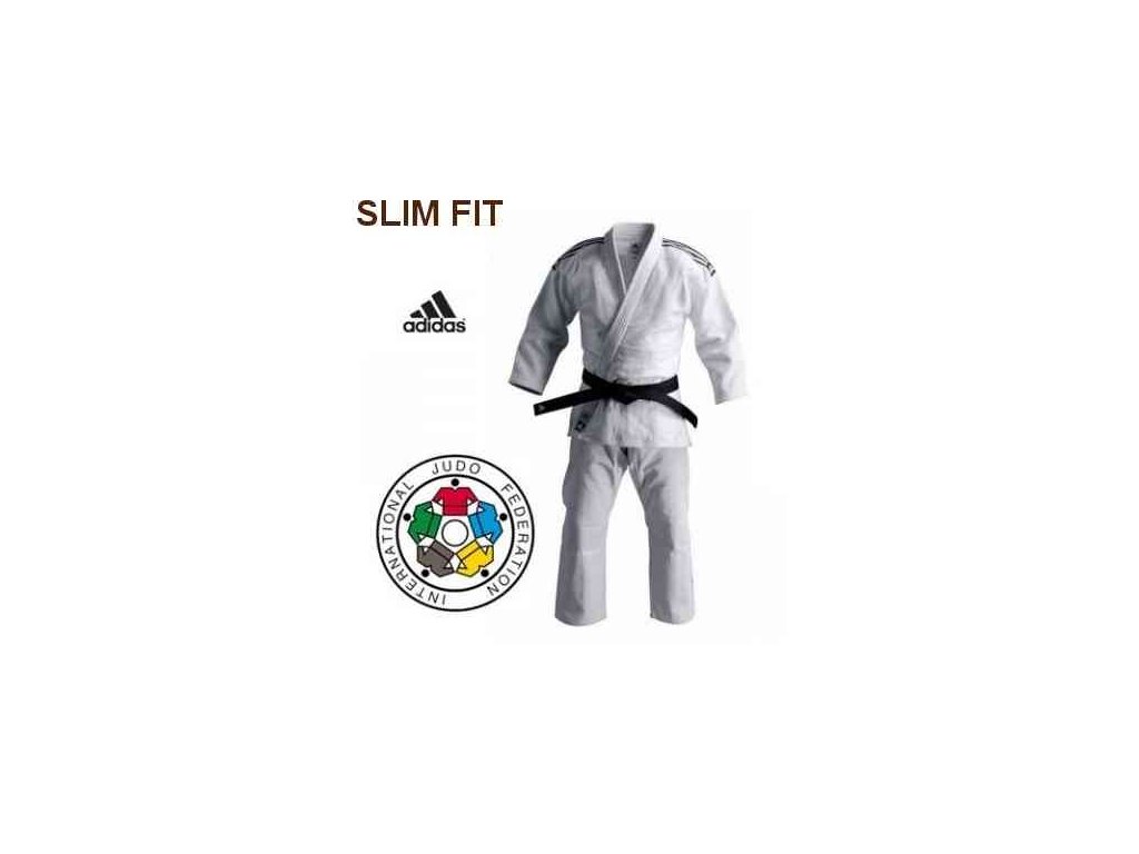 Kimono na judo IJF ADIDAS CHAMPION II Slim Fit - bílé