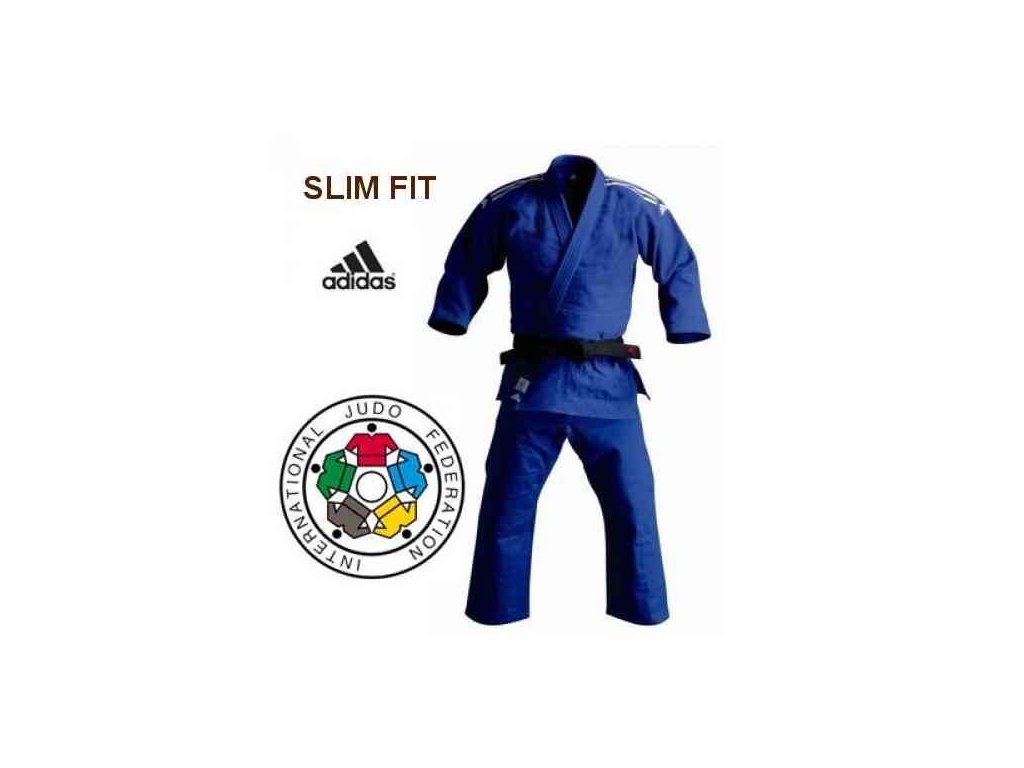 Kimono na judo IJF ADIDAS CHAMPION II Slim Fit - modré