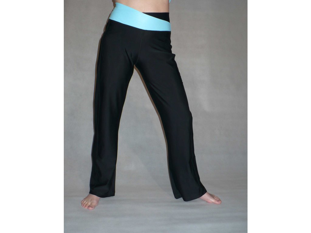 Yoga kalhoty black/light blue