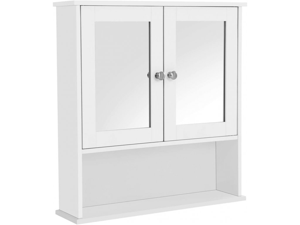 Koupelnová skříňka bílá se zrcadlem 56x58 cm