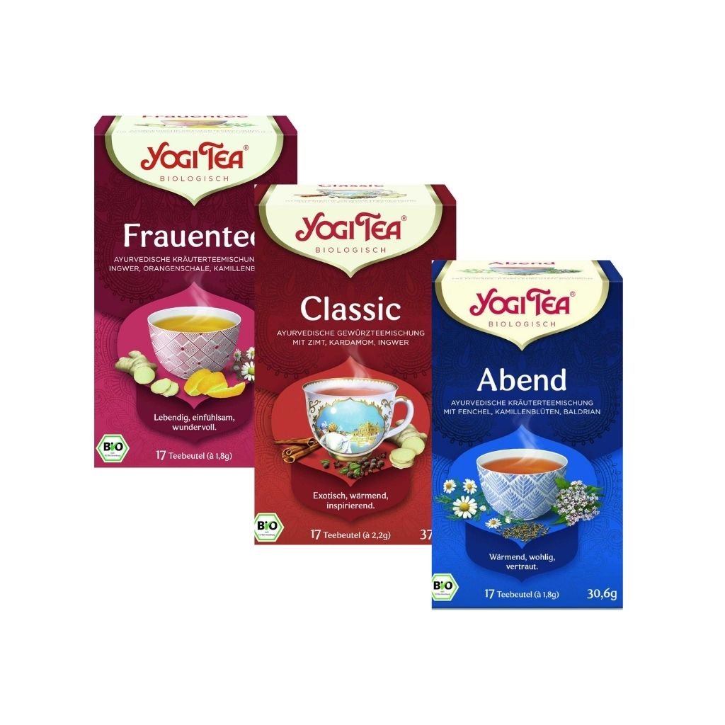 Yogi Tea SET Women’s Tea, Bedtime Tea a Classic Tea ajurvédské bylinné čaje 3 ks 17 x 1,8 g