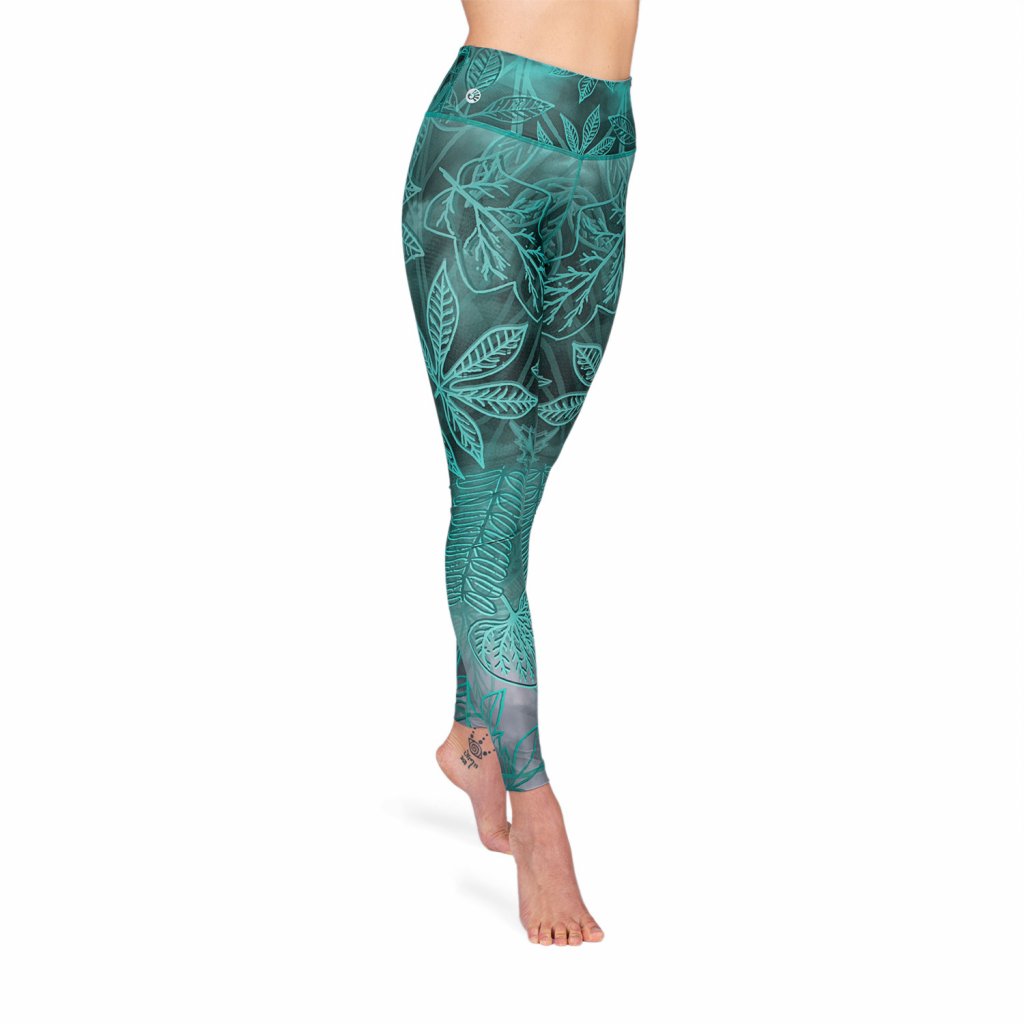 l1001h niyama yoga leggings enchanted forrest high waist frontal petrol