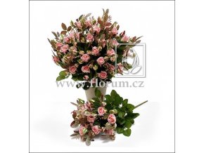 Umělá květina Růže Bush (40cm) růžová