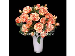Umělá květina Růže puget (50cm) broskvová