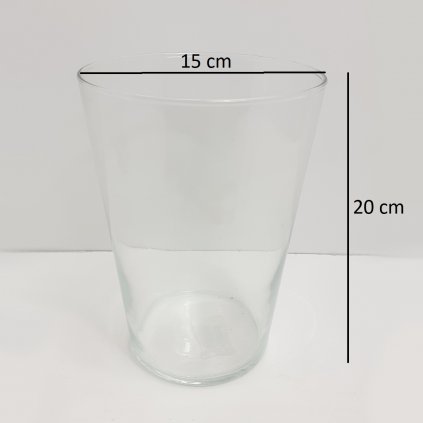 Malá skleněná váza A rozměry