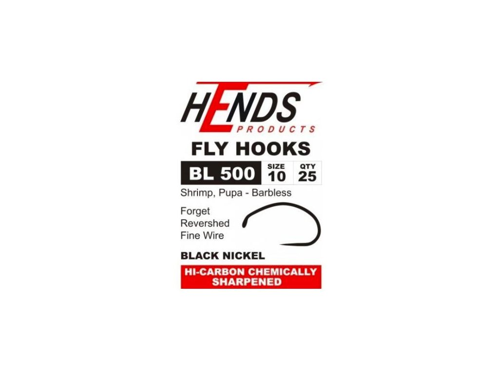 Hends BL500 Barbless Fly Hooks (25 Pack)
