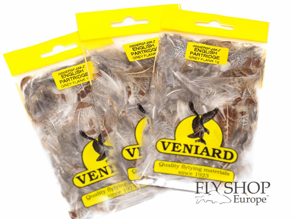 Veniard Partridge Grey Flank Feathers (1g Pack)