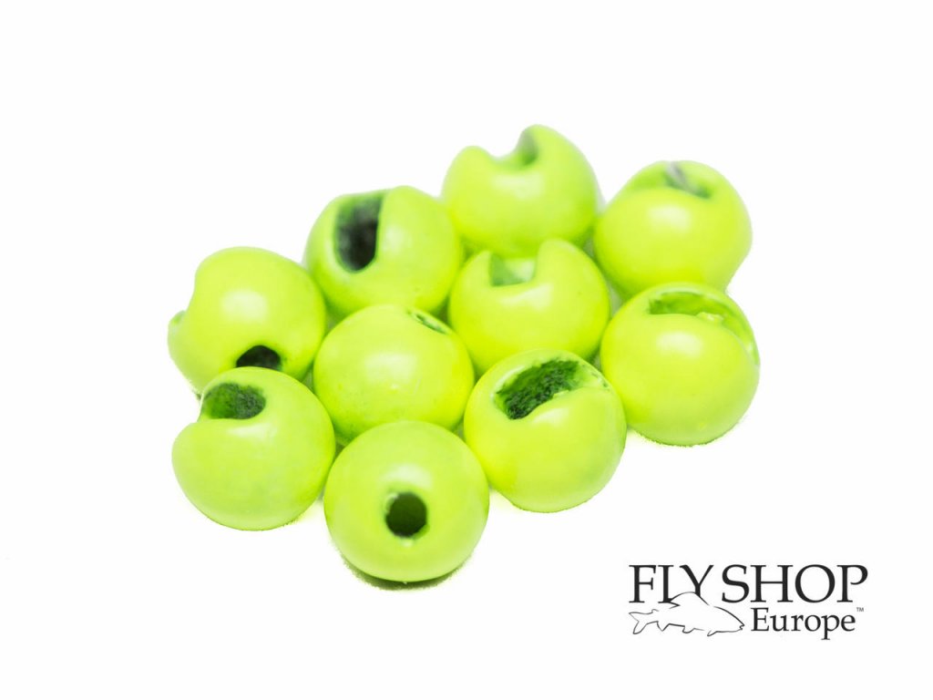 FS Europe Slotted Tungsten Beads Normal Slot - Chartreuse (10 Pack)