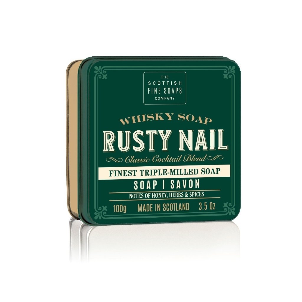 40601 1 scottish fine soaps mydlo v plechu whisky rusty nail med a bylinky 100g
