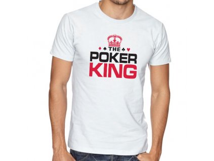 pánské bílé tričko pokerový král