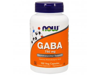 Now Foods Gaba 750 mg 100 vcaps front