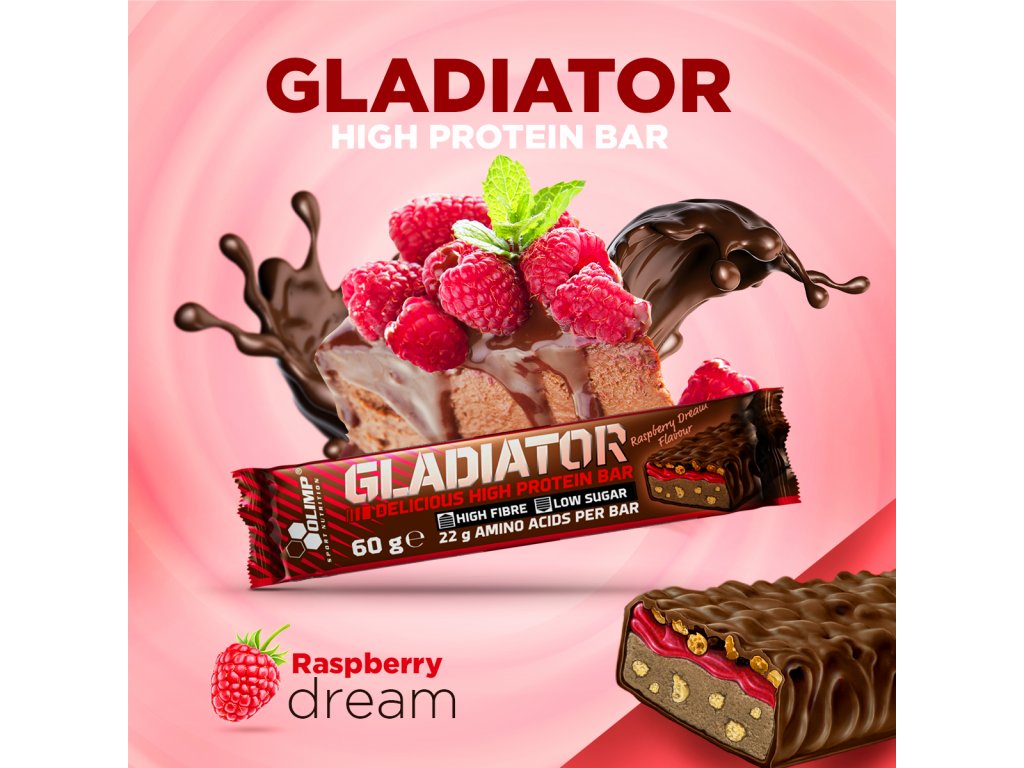 Gladiator delicious high protein bar 60g Olimp (Varianta Karamel)
