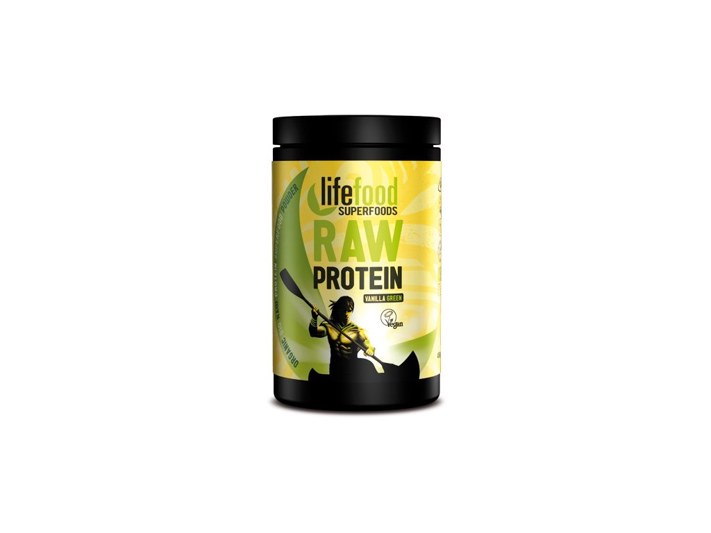 LifeFood Raw proteinová směs se superfoods - vanilková s mladým ječmenem a macou (Varianta 450g)