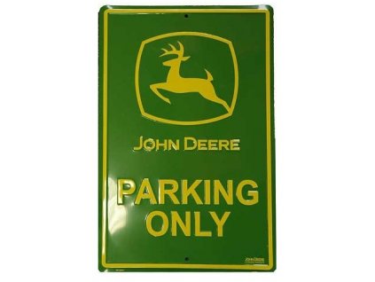 plechova cedule john deere parking only