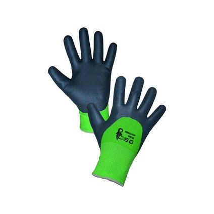 Povrstvené zimní rukavice ROXY DOUBLE WINTER, černo-zelené, vel. 10 (velikost 10)