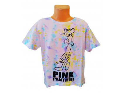 Dívčí tričko RŮŽOVÝ PANTER krátký rukáv růžovofialové