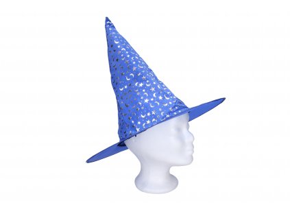 Set karneval - čarodějnický klobouk modrý 35x36 cm