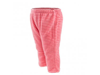 Kojenecké kalhoty fleece s proužky růžové