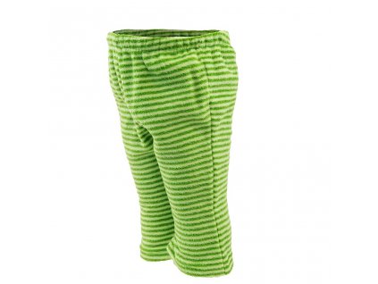 Kojenecké kalhoty fleece s proužky zelené