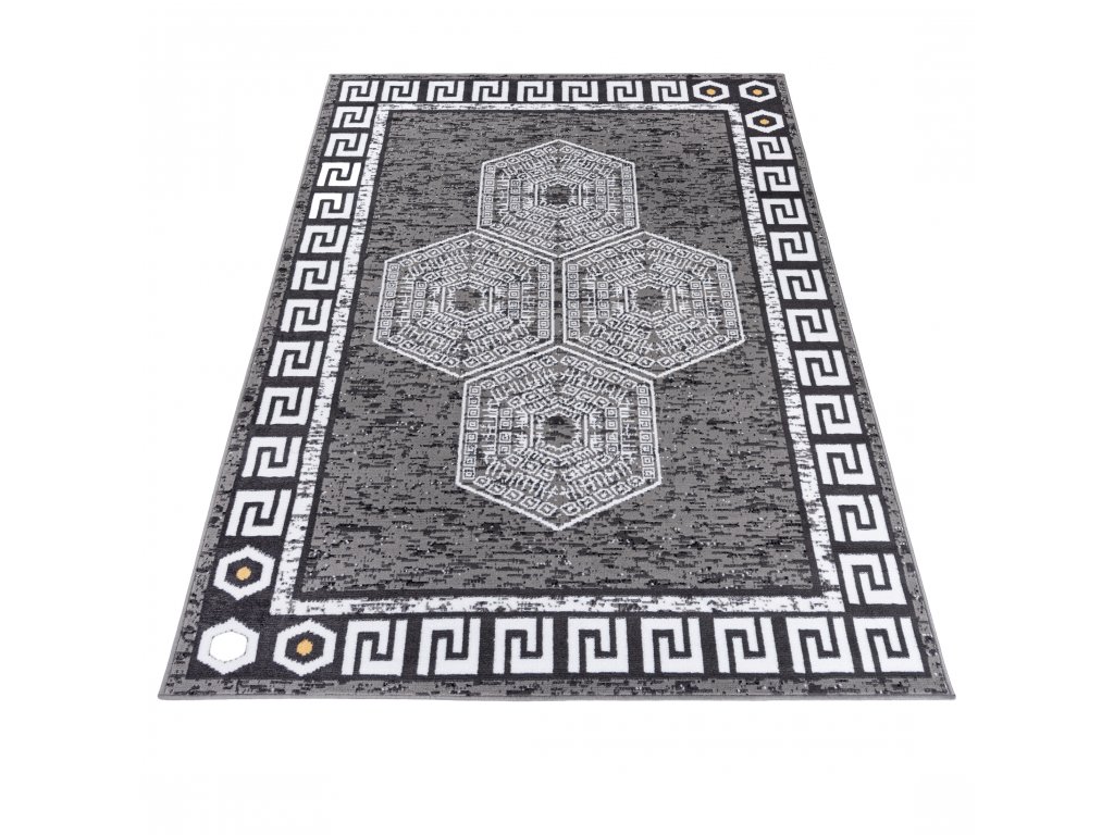 Moderní koberec Atena - geometrické tvary 1 - šedý