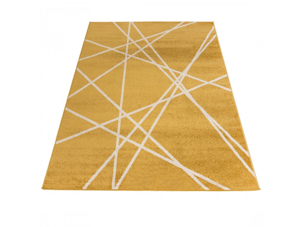 Moderní koberec Spring - čáry 2 - žlutý