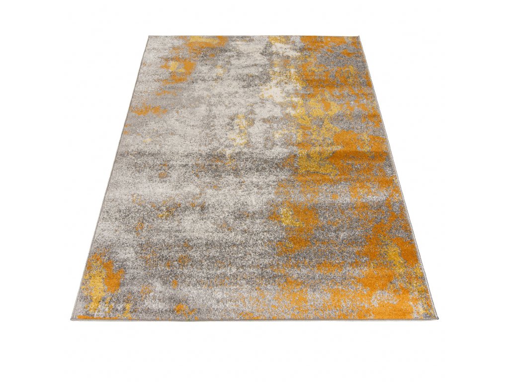 Moderní koberec Spring - abstrakt 1 - oranžový/šedý