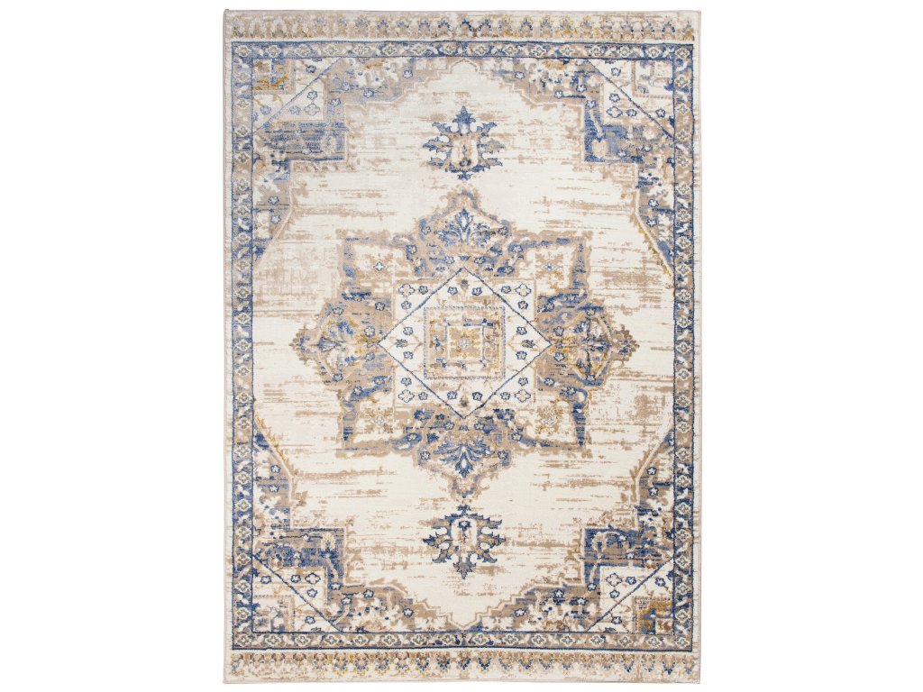 Moderní koberec Asthane - orientální 2 - béžový/tmavě modrý