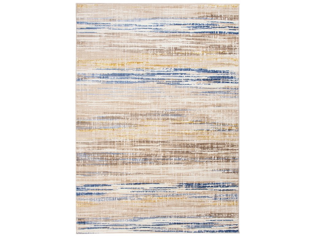 Moderní koberec Asthane - abstrakt 1 - béžový/tmavě modrý