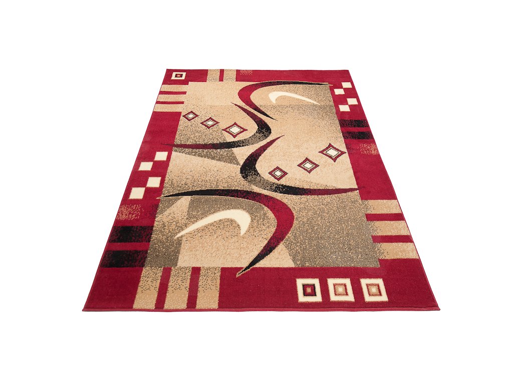Moderní koberec Atlas - vlnky 1 - červený