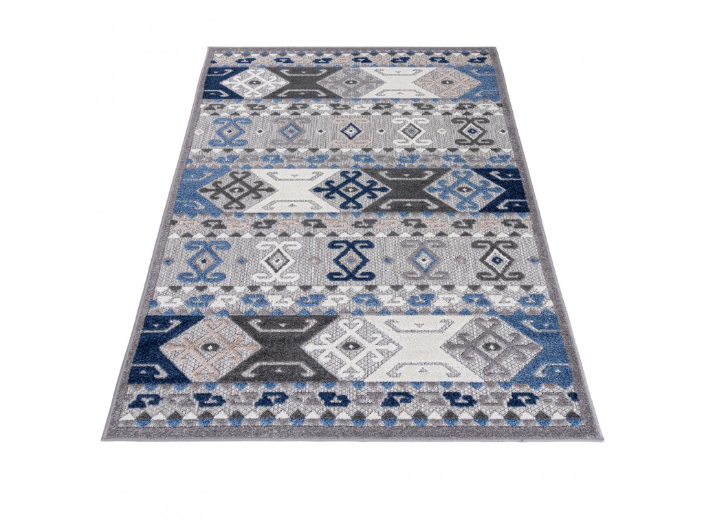 Moderní koberec Aventura - orientální 2 - šedý/modrý