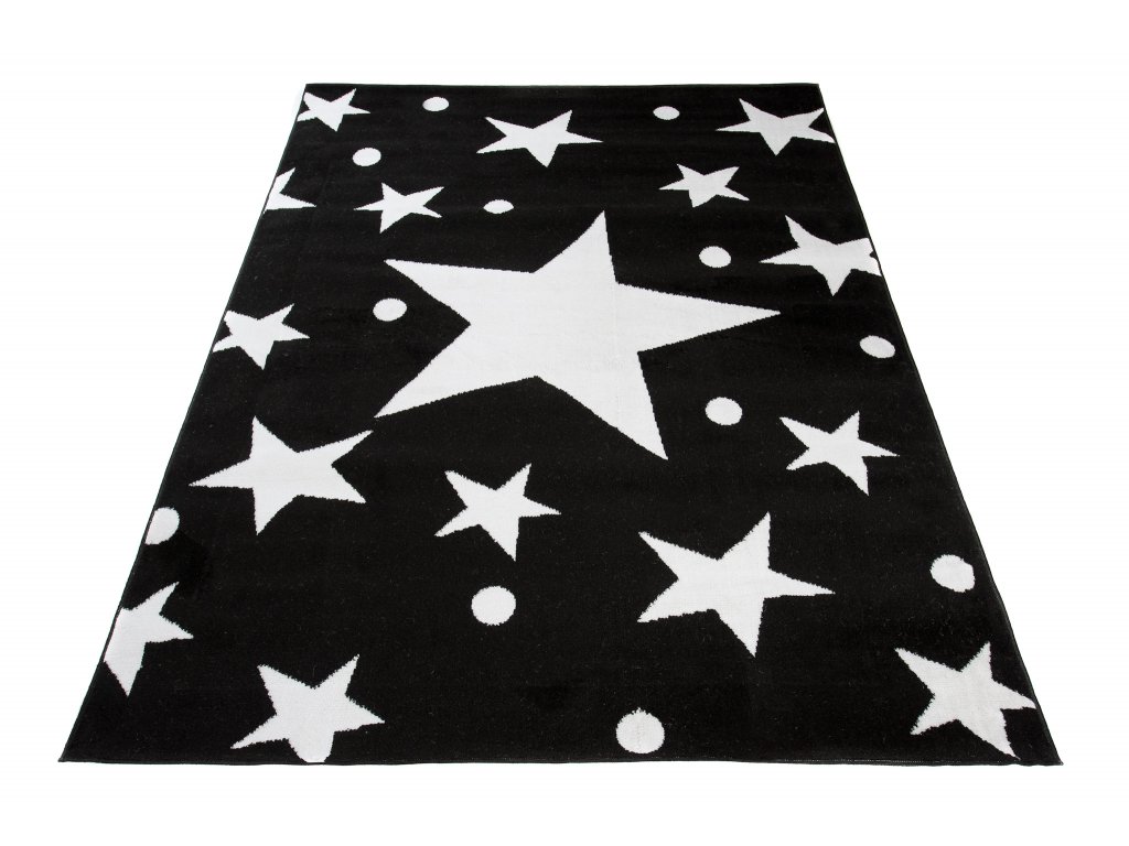Moderní koberec Bali - hvězdičky 1 - černý