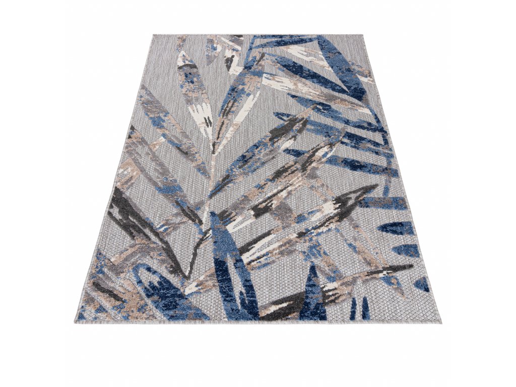 Moderní koberec Aventura - květiny 2 - šedý