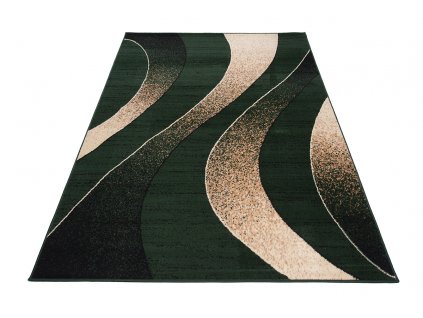 Moderní koberec Tap - vlnky 5 - krémový/zelený