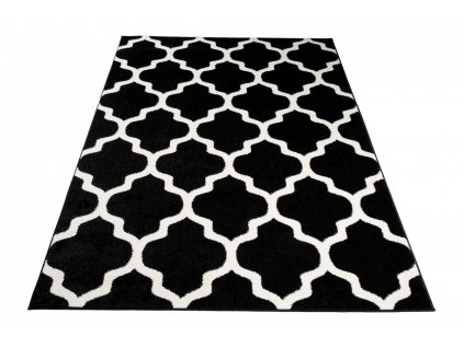 Kusový koberec MAROKO - černý - mřížka 1