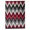 Moderní koberec Jawa - čáry 1 - šedý/červený