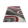 Moderní koberec Tap - vlnky 5 - šedý/červený