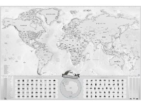 2914 stiraci mapa svet deluxe xl blanc stribrna