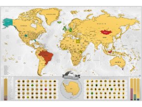 2911 stiraci mapa svet deluxe xl blanc zlata