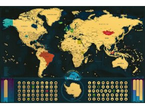2908 1 stiraci mapa svet deluxe xxl classic zlata
