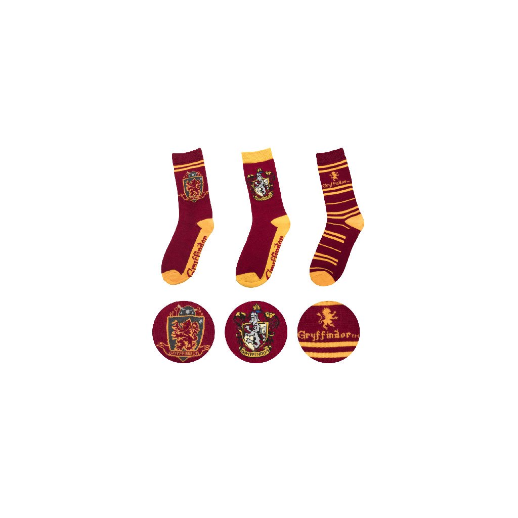 Harry Potter - ponožky - set 3 párů Nebelvír